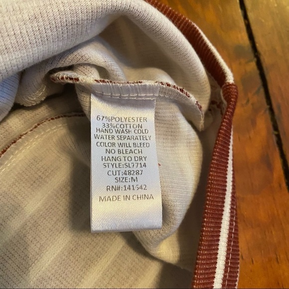 Fab’rik Striped Shift Dress/ Tunic Rust & White Size Medium - Picture 5 of 5